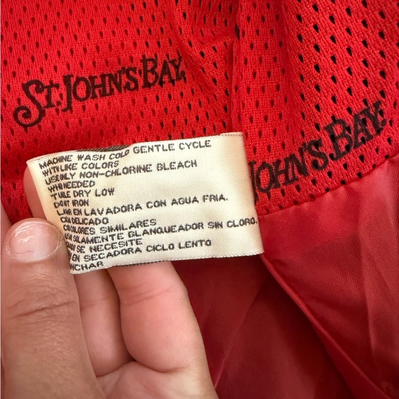St. John’s Bay Red & Navy Hooded Windbreaker Jacket Size Small - Picture 4 of 6